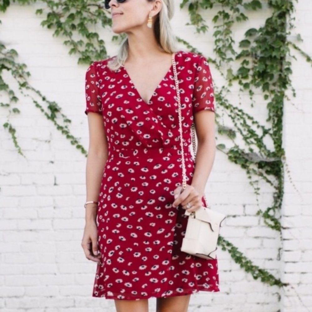 Madewell Red Floral Dress